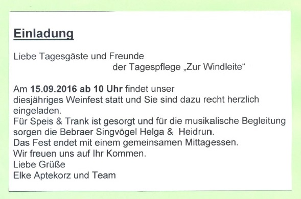 Einladung zum Weinfest